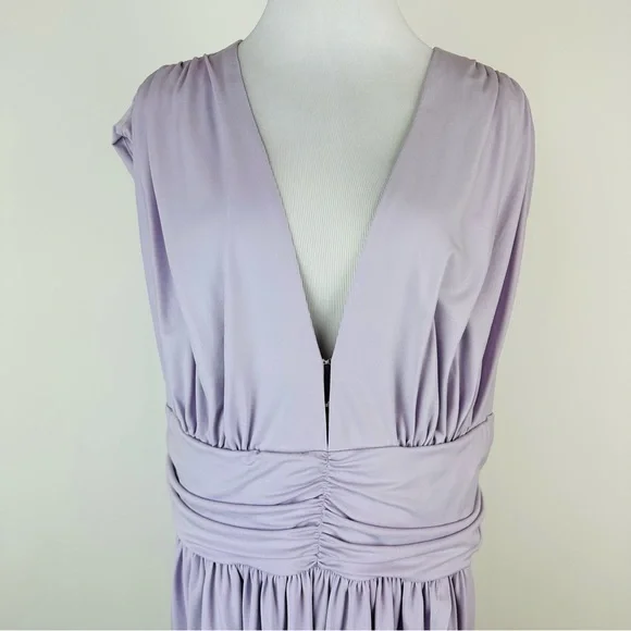 Gabrielle Union Iset Lavender Draped Front Dress Size 1X - Picture 3 of 11